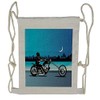 Ambesonne Navy Blue Drawstring Backpack, Chopper Motorcycle, Sackpack Bag