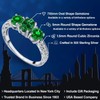 Gem Stone King 925 Sterling Silver Green Simulated Emerald 3-Stone