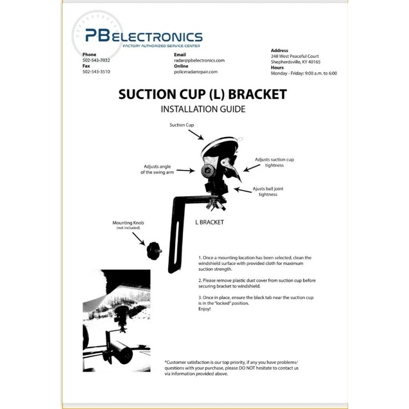 Windshield Suction Cup Police Radar Antenna Bracket Kustom Mph Decatur