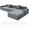 ZNSAYOTX Sectional Couch Covers, Stretch Jacquard Slipcovers with Elastic Bottom