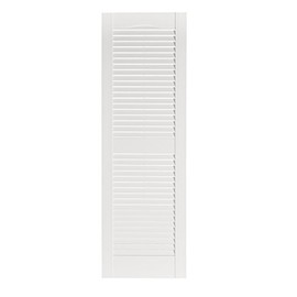 Perfect Shutters Premier Louver Exterior Decorative Shutter, 15" x 55", White