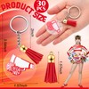 Canlierr 30 Pcs Cheer Keychains Bulk DIY Cheerleading Keychain with