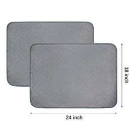Gentle Purr Non-Slip Pet Pee Pads (2pack，Gray) of 18''x24'', Machine Washable Reusable, Multi-Purpose Absorbent Pads for Puppy Training, Senior Dogs & Whelping