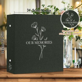 Lanpn Photo Album 4x6 600 Pockets, Large Capacity Linen OUR MEMORIES Hardcover Large Photo Book Photobook that Holds 600 Vertical and horizontal Pictures Green