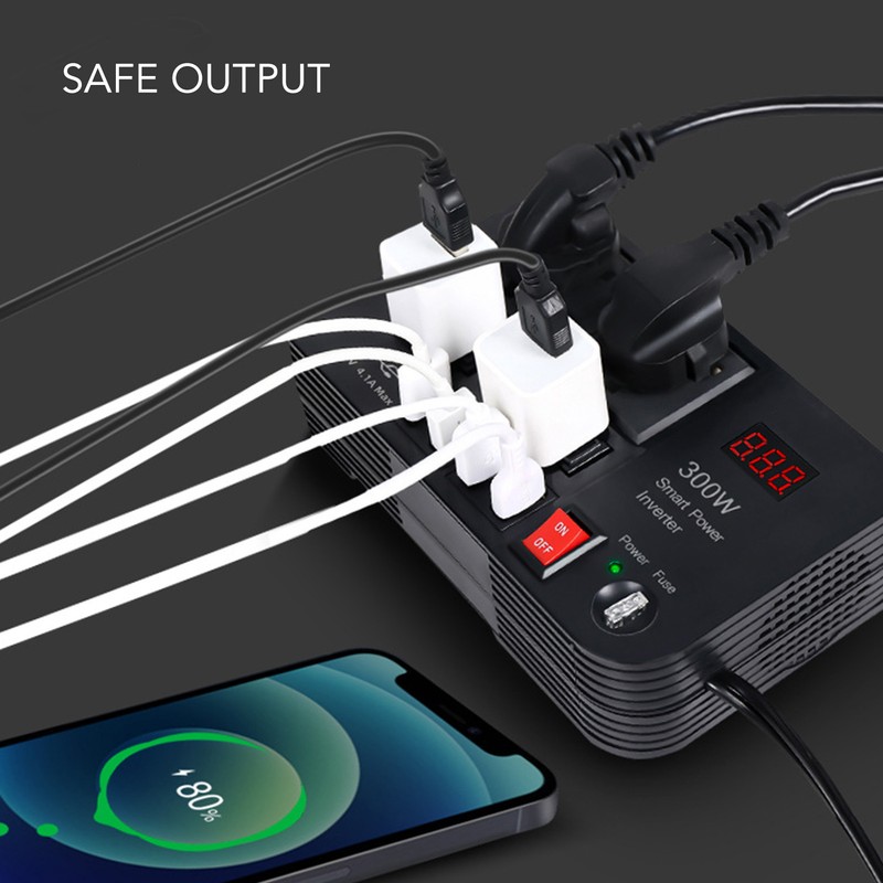 DC12V to AC220V LCD Modified Sine Wave Inverter Car Multifunctional