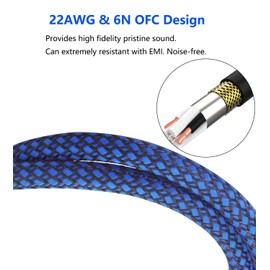 LANMINGLEL 3.5mm to 6.35mm Stereo Audio Cable 1/4 to 1/8 Cable TRS Bidirectional Stereo Audio Cable with Alloy Housing and Nylon Braid for Guitar,Laptop, Home Theater Devices(3.3FT)