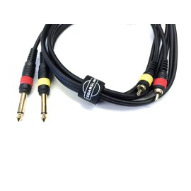 CedarsLink 2 PACK 6' FT FOOT FEET Dual Patch 1/4" MALE TO RCA SPEAKER CABLE cords DJ PA