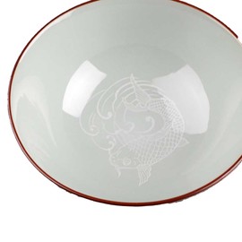 j-pure hitomi Japanese Mino Ware Ceramic Rice Bowl Set Carps Pattern 4.84 Inches Diameter x H2.64 Inches, 13.3 Fluid Ounces Chawan, Blue Set of 2 from Japan (Carps)