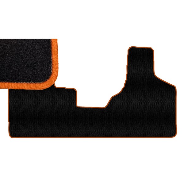 Orange Edge Custom Fit Front Carpet Floor Mat, Black, Compatible