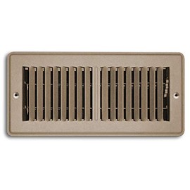 6" X 10" Mobile Home RV Floor Register Vent Grille with Back Dampers - Fixed Blades - 2 Way Deflection - Brown