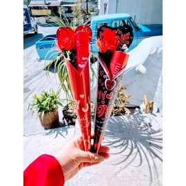 24 Rosas Regalo Novia Amiga Mamá Mayoreo San Valentín +tarje