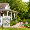 wyooxoo Monogram Letter S Floral Garden Flag 12x18 Inch Double