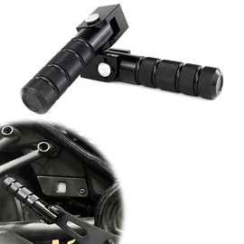 Xitomer M8 Universal Motorcycle Bike Foot Peg Foldable Mini Pedals, Universal Aluminum Pedals for Motorcycle 90 Degree Folding Support Rod