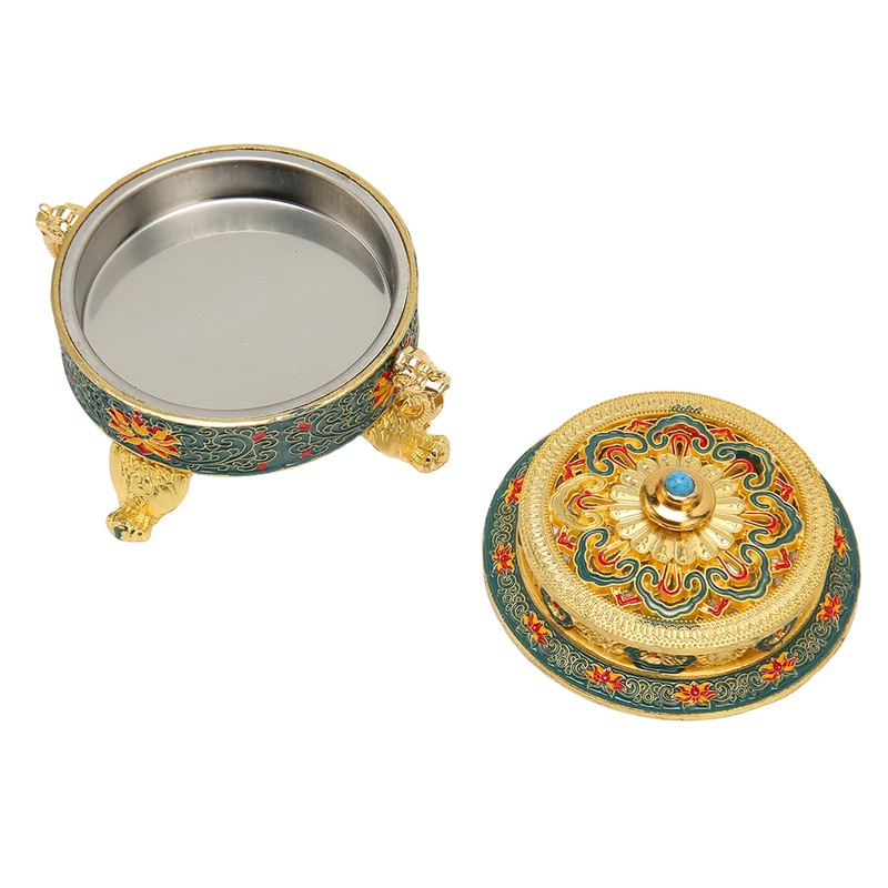 Trinket Incense Burner with Lid Handcraft Antique Polished Process for