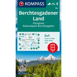 KOMPASS Wanderkarte 794 Berchtesgadener Land, Königssee, Nationalpark Berchtesgaden 1:25.000: 3in1 Wanderkarte mit Aktiv Guide inklusive Karte zur ... in der KOMPASS-App. Fahrradfahren. Skitouren.