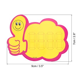 MECCANIXITY Star Burst Thumb Signs Price Tags Star Pricing Labels 3.5 x 2.8 Inch Pink Border Yellow Color for Retail Sales Pricing 50 Pcs