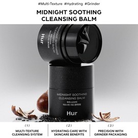 House of Hur Midnight Soothing Cleansing Balm - Ideal for Sensitive Skin, Gently Remove Makeup and Impurities without Tightness or Greasy Residue, Precision with Grinder Packaging