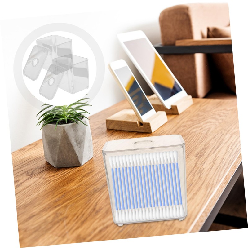 VILLFUL 2pcs Stackable Makeup Organizer Multi-purpose Cotton Pad Swab Holder