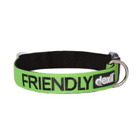 FRIENDLY (Known as Friendly) Green Colour Coded Neoprene Padded Dog Collar PREVENTS Accidents By Warning Others Of Your Dog In Advance (Small-Medium)