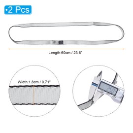 PATIKIL 24 Inch Nylon Climbing Slings, 2 Pack Strong Webbing Straps 18mm Rock Climbing Straps for Aerial Yoga Hammock Swing, Gray