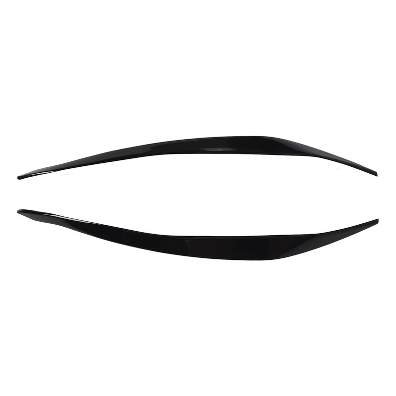 Front Headlight Eyebrow Cover ABS Black Front Headlight Lamp Eyebrow