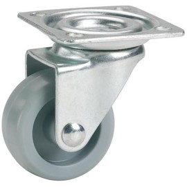 Dörner + Helmer Furniture Swivel Castor, 25 mm x 15 mm, Plastic Wheel, 15 kg Load Capacity, 40 mm x 40 mm Plate, without Brake