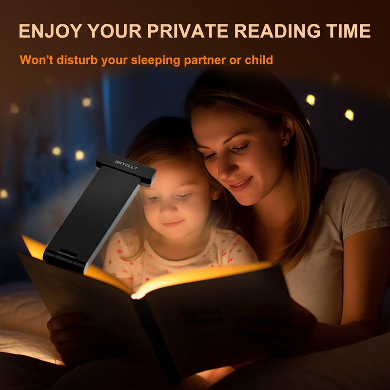 Book Lights,1500mAh Rechargeable Reading Light in Bed, 3 color Adjustable