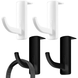 Set of 2 Headphone Holder, Headset Holder, Headphone Stand, Desk Headphone Hanger for Keys, Bags (Plastic Hooks)