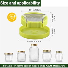 Luckyiren 2 Set Seed Sprouter Kit for Wide Mouth Jars - Germination Tray with 316 Stainless Steel Mesh, BPA Free Plastic Drip Tray & Tilted Lid for Bean Sprouts, Broccoli, Alfalfa, Microgreens