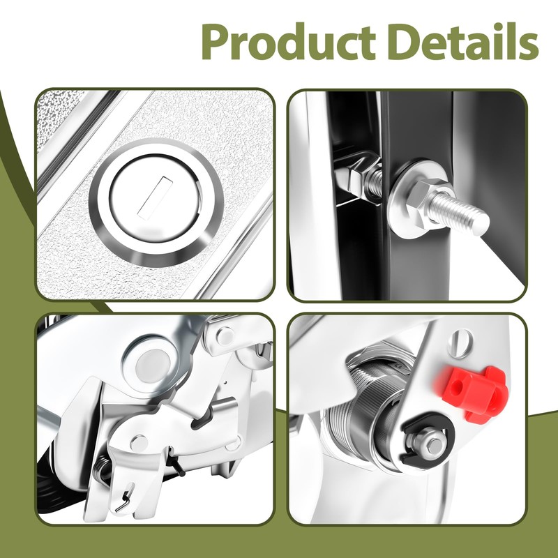 Exterior Front Door Handle with Lock Cylinder & Keys Fit