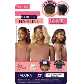 Outre Synthetic Perfect Hairline Hd Lace Front Wig - Alora (Color:DR4/CALIFORNIA BLONDE)