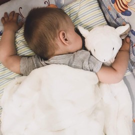 kavkas Baby Blanket, White Fluffy, Baby Blanket, Cute, White, Winter, Fluffy, 29.9 x 29.9 inches (76 x 76 cm) (White Sheep)