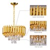 FRIXCHUR 16-Inch Modern Gold Crystal Chandelier, Ceiling Light Fixture, Adjustable