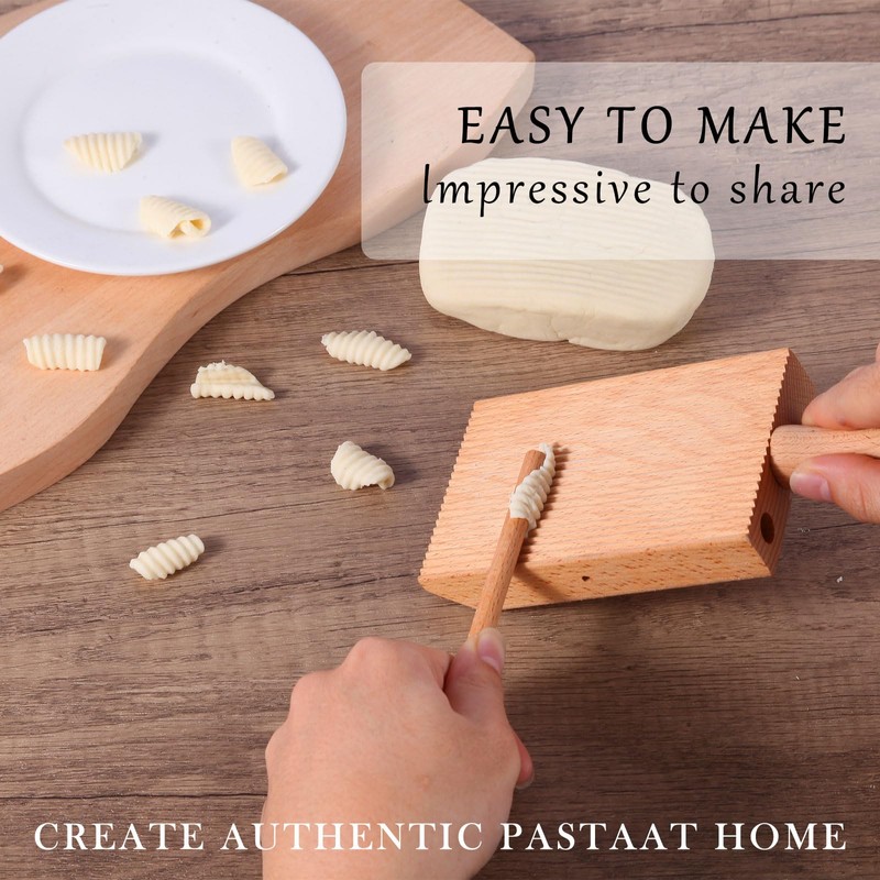 2 Pack Garganelli Stripper and Gnocchi Pasta Board Natural No
