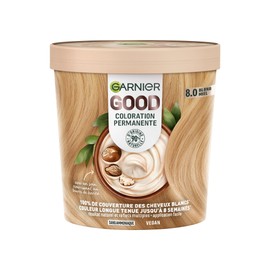 Garnier - Permanent Hair Colour - No Ammonia - 90% Ingredients of Natural Origin - Shea Butter - 100% Cover for White Hair - Good Honey Blonde 8.0