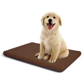 Panku Medium 30inch Dog Bed, Dog Crate Pad, Durable Washable Waterproof Bed Crate Mat, Breathable Memory Foam Soft Outdoor Crate Bed, Orthopedic Calming Dog Bed (Coffee, 29x18x2)