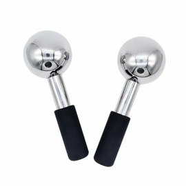 Stainless Steel Ice Globes for Facials, Cold Therapy Facial Roller for Face and Eyes, Facial Cold Roller Massager Skincare Tool