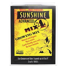 SunGro Horticulture SUGRADV3.0 Advanced Mix #4 Sunshine Organic Plant Growth Mix for Garden, Plant, and Root Growth, 3 Cubic Feet