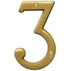 Hy-Ko BR-43BB/3 3 Number, 4", Brushed Brass