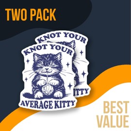 Knot Your Average Kitty Sticker - Cute Cat Sticker - Funny Animal Sticker - Cat Lover Gift - Vinyl Sticker - Waterproof Decal - Laptop Sticker - Durable Decorative - AAS0938