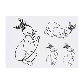 4 x 'Girl With A Skipping Rope' Temporary Tattoos (TO00073068)