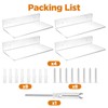Limbeuuu 4 Pack 12 Inch L-Shaped Acrylic Floating Shelf Clear