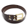 Review Outdoor Gear Handmade Leather Belt (Dark Brown Single Brass