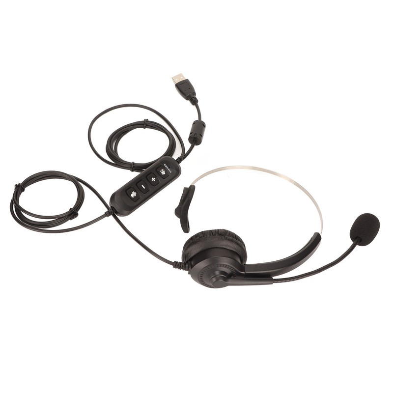 USB Business Headset Noise Reduction Single Sided Ear Headphone Supports