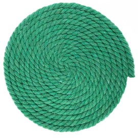Cuerda de algodón natural trenzada, 1/4 pulgadas, verde zacate, 10 pies