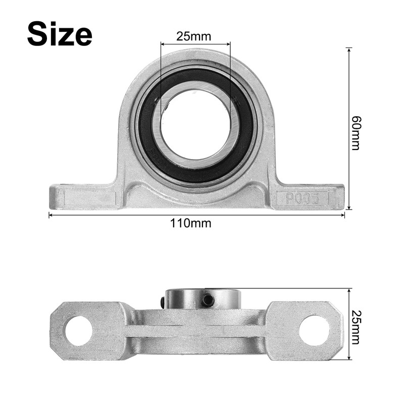 sourcing map 4pcs KP005 Pillow Block Bearings 25mm Bore Bearing