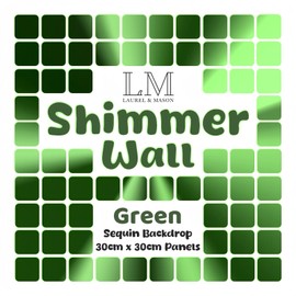 30cm x 30cm Sequin Wall Panel Backdrop for Birthday Party Wedding Shimmer Panels Background Decoration (Green, 30cm x 30cm * 6pcs)