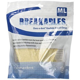 CEVA Animal Health Breakables Clenz-A-Dent Rawhide Dental Chews for Dogs, 15Ct (Medium/Large)