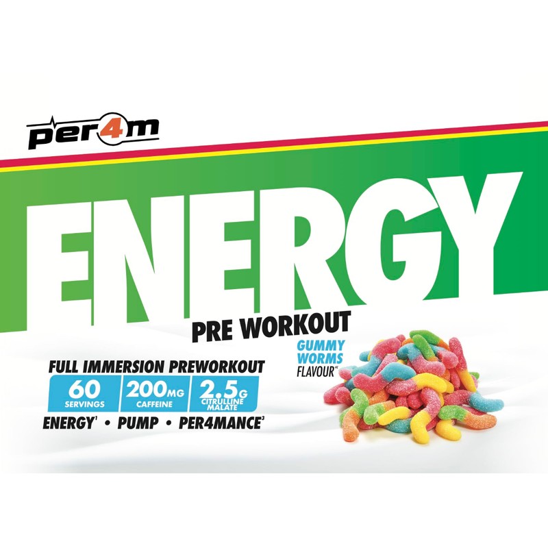 Per4m Energy Pre Workout with Amino Acids | Caffeine, Tyrosine,