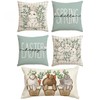 Happy Easter Pillow Covers - 18x18 Inch Buffalo Plaid Rabbit
